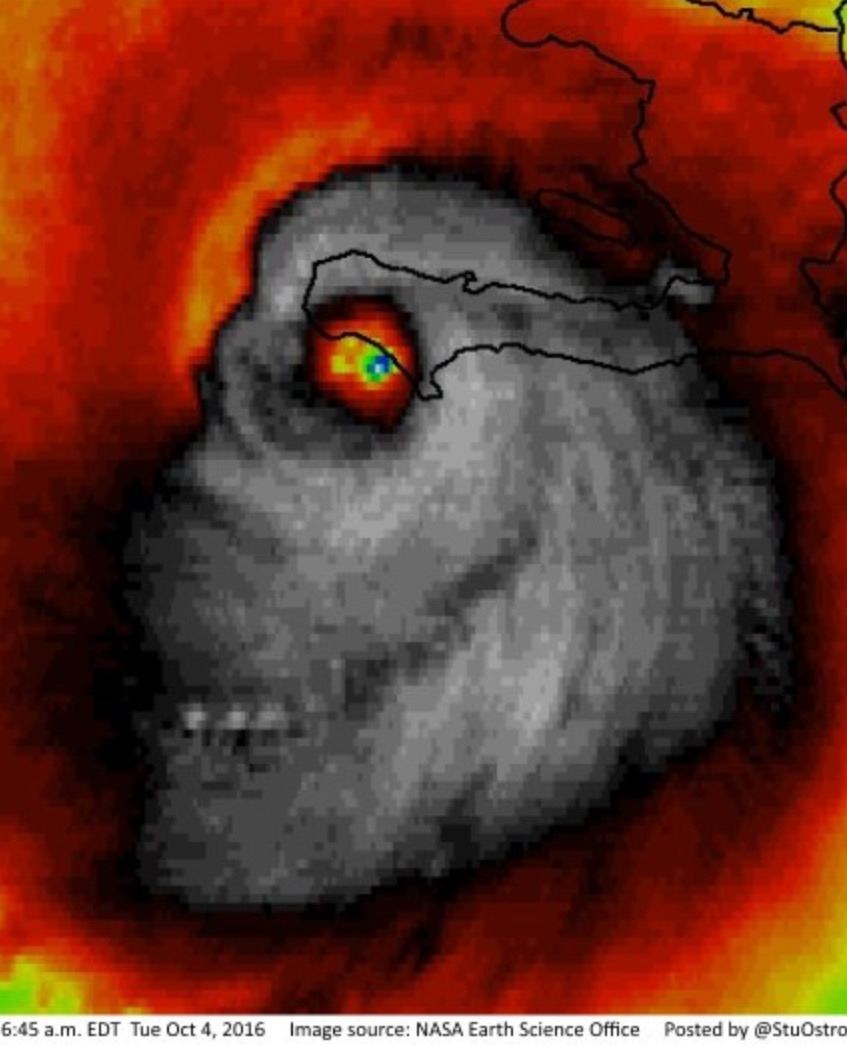 Scary Hurricane Matthew Skull